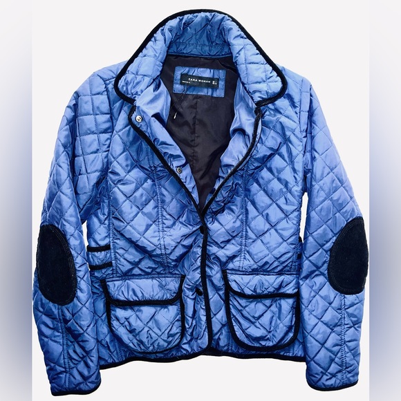 ⭐️ZARA⭐️NAVY W/ BLACK TRIM VINTAGE COAT/JACKET SIZE L BUT FITS MORE LIKE A SMALL - Picture 6 of 16